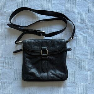 Cole Haan Black Leather Messenger Bag
